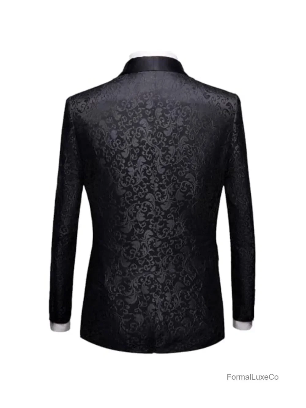 Men's Floral Tuxedo Jacket Slim Fit Prom Wedding Party 1 Button Shawl Lapel